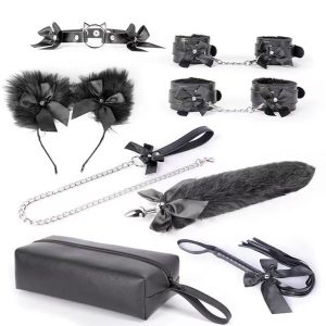 SM punishment fun black tail suit
