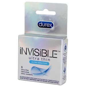 Durex Invisible Ultra Thin Condoms - 3 pack