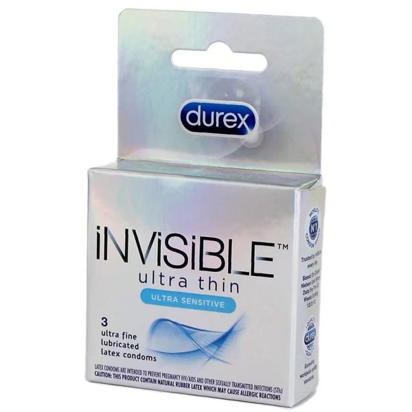Durex Invisible Ultra Thin Condoms - 3 pack